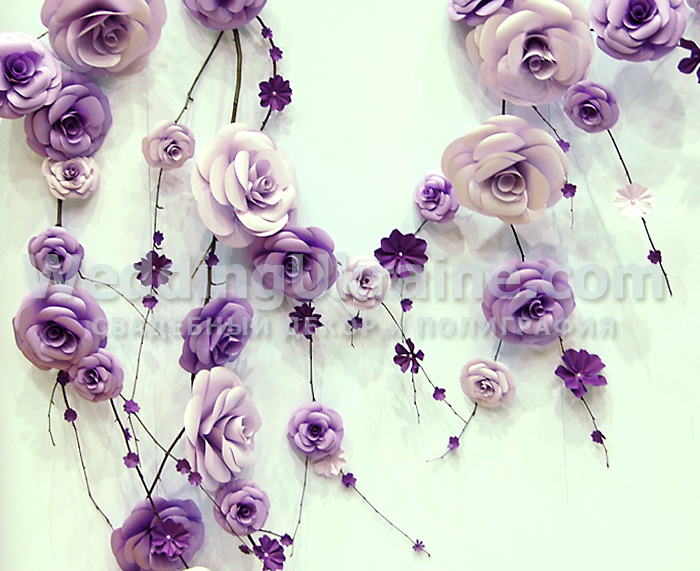 Бумажные цветы - бумажный декор для оформления праздника, цветы из бумагина свадьбу